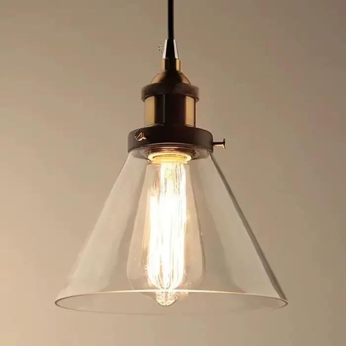 Le Loft nordique moderne chambre suspension avec clair gris ambre Vintage pendentif lumières salle à