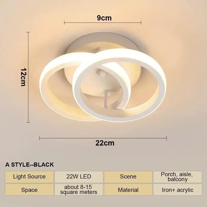 LED allée plafonniers lustre moderne trois couleurs lampe lampes minimalistes pour chambre lumière S