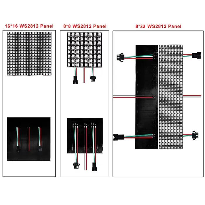1 ~ 2 pièces WS2812B 8X8 8x32 16x16 Pixel panneau écran matriciel Flexible WS2812 IC RGB 5050 SMD Mo