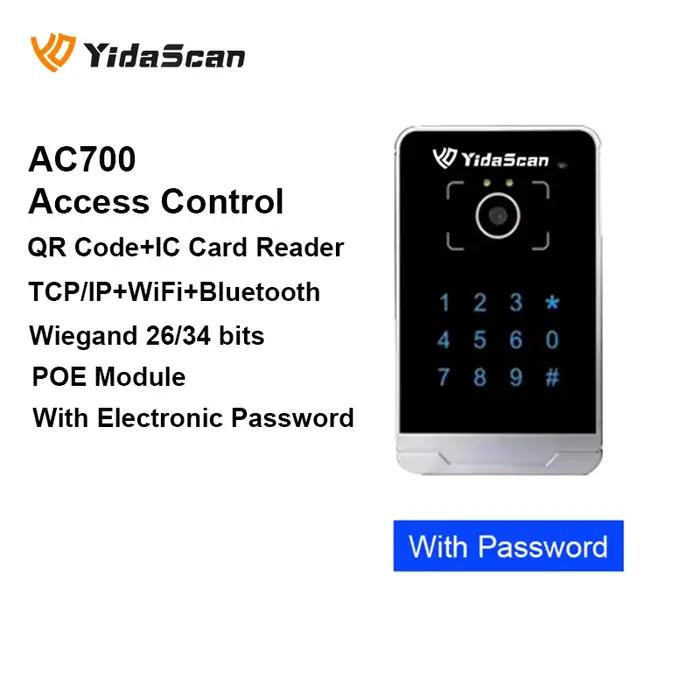 AC700 Lecteur de code QR Contrôle d'accès NFC RFID Extérieur IP65 Étanche TCP/IP WiFi Bluetooth Alim