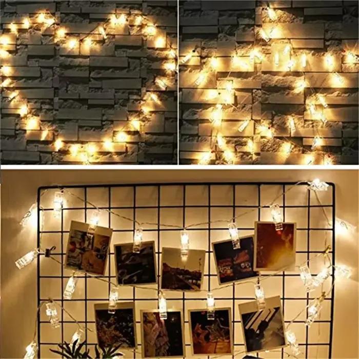 3m 20 LED Photo Clip fée chaîne lumières porte-carte guirlande lampe pour noël fête de mariage fée l