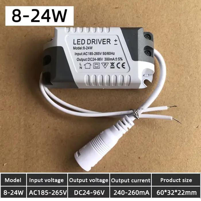 Pilote LED 300mA 8-24W/18W, transformateur d'éclairage, panneau de plafonnier, adaptateur d'alimenta