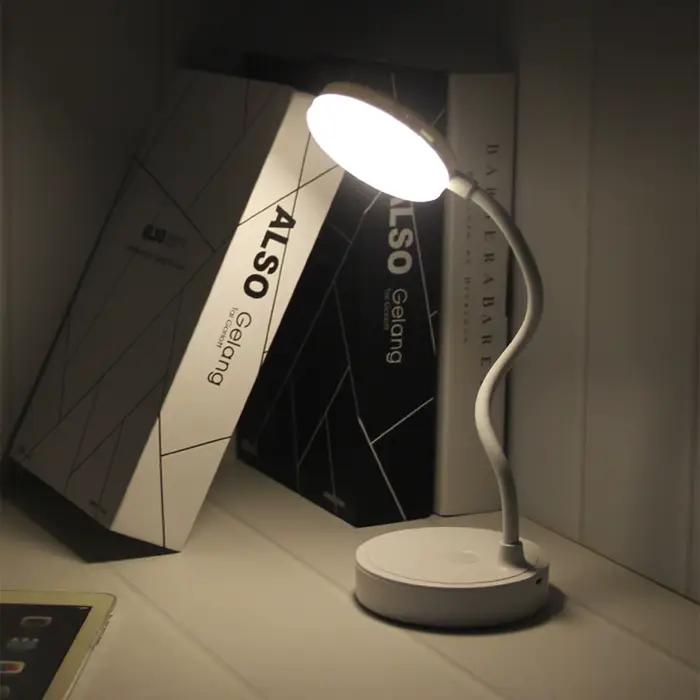 Lampe de bureau LED Portable prise USB alimentée par batterie Support de lampe de Table 3 couleurs g