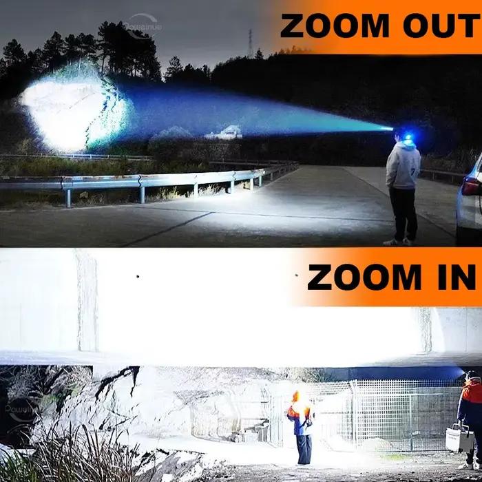 8000LM lampe frontale puissante USB Rechargeable phare lampe de poche grande ouverture XHP360 LED la