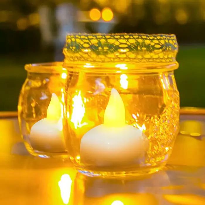 36/12 pièces bougie flottante lampe sans flamme bougie chauffe-plat scintillement électronique LED é