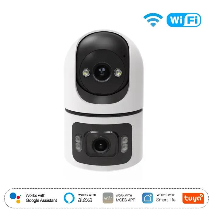 Moes Tuya WiFi caméra intelligente intérieure 8MP objectif double écran 2.4G/5G Vision nocturne infr