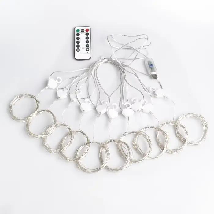 Rideau LED Guirlandes 3x1m lumière chaude télécommande chambre vacances mariage noël décoration fée