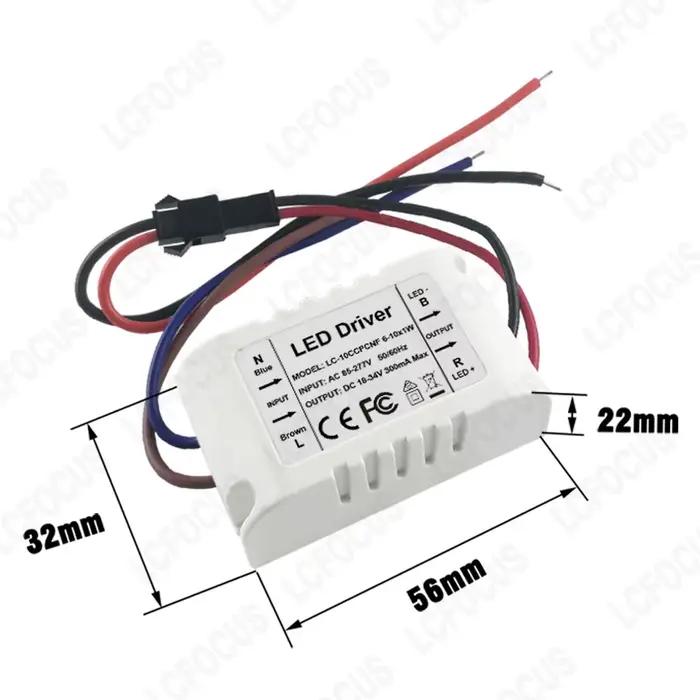 Courant constant 250mA 300mA 450mA 600mA 900mA Pilote LED Boîtier ignifuge en plastique Alimentation