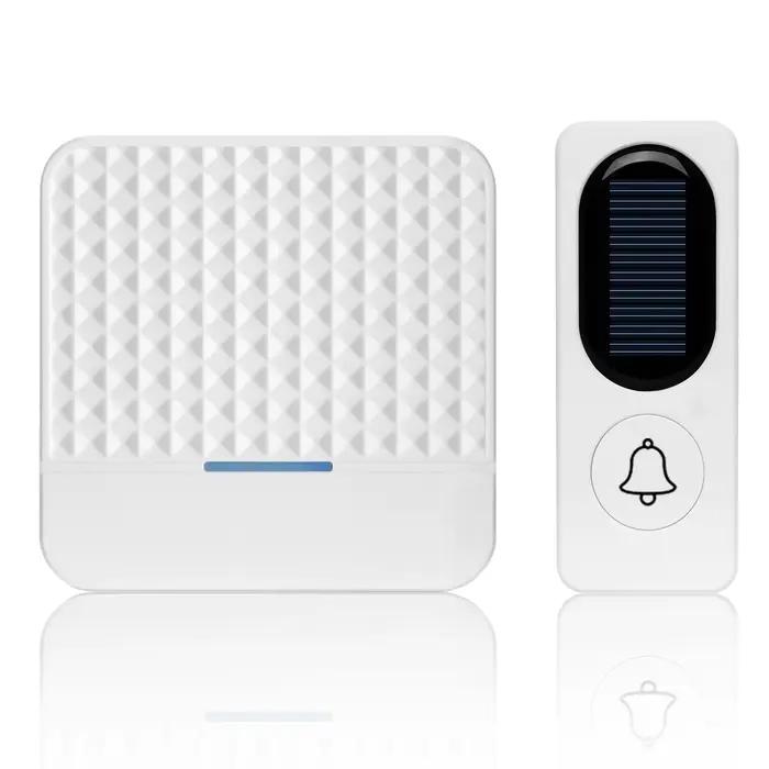 Sonnette solaire, kit de sonnette étanche avec portée supérieure à 300 mètres, 52 mélodies, 4 niveau