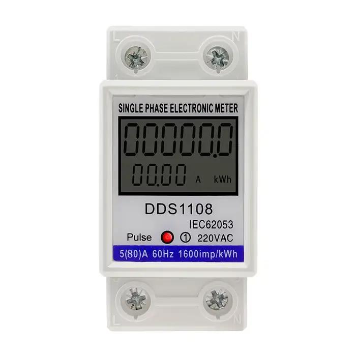 Compteur de consommation d'énergie à affichage numérique LCD, monophasé, Watt, wattmètre kWh 230V AC