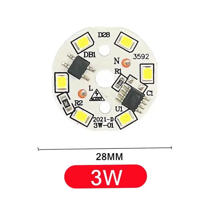 Puce LED pour ampoule 3W 5W 7W 9W 12W SMD 2835 perles de lumière rondes AC 220V-240V, projecteur d'é