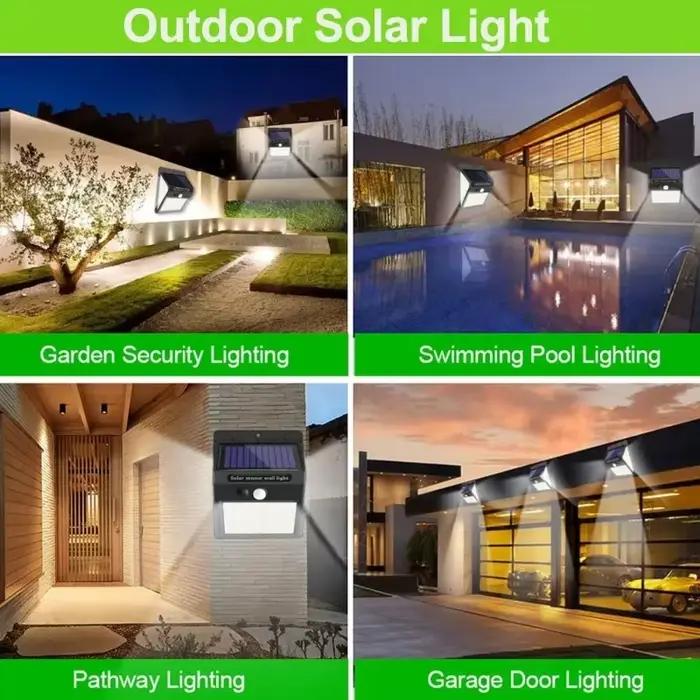 Offre spéciale 144 LED lumière solaire sans fil PIR capteur de mouvement étanche applique solaire al