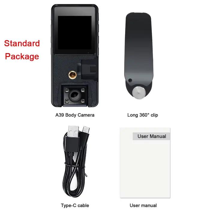 Vandlion A39 Full 1080P HD Mini caméra 3000mAh caméscope corps monture caméra petit 180 ° Caméra d