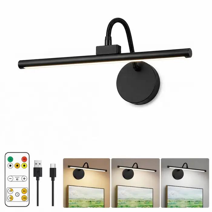 Lampe à LED sans fil pour tableau avec télécommande, 360° ° Lampe murale magnétique réglable, rech