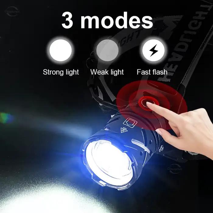 8000LM lampe frontale puissante USB Rechargeable phare lampe de poche grande ouverture XHP360 LED la