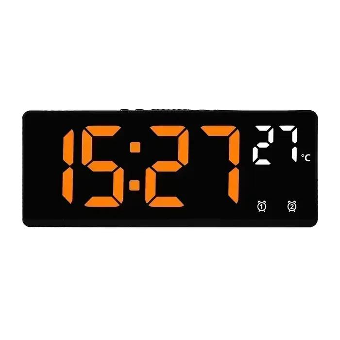 Commande vocale réveil numérique température double alarme Snooze horloge de Table de bureau Mode nu