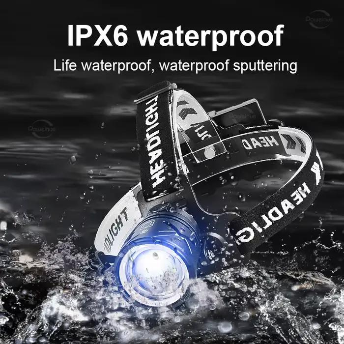 8000LM lampe frontale puissante USB Rechargeable phare lampe de poche grande ouverture XHP360 LED la