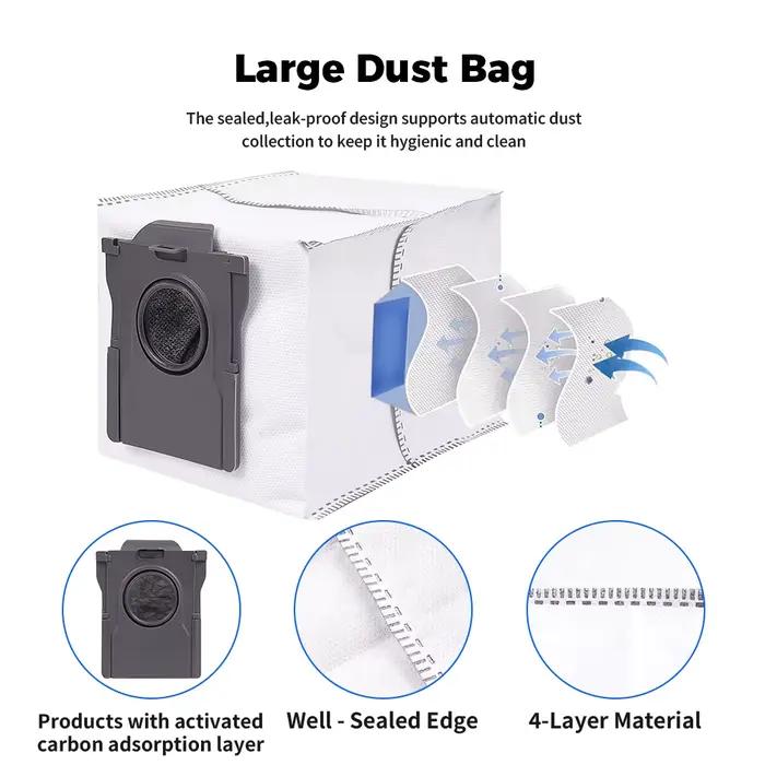 Sacs à poussière et chiffons de nettoyage pour aspirateurs Dreame X30/X40/X50 Ultra S10/S30 Pro Ultr