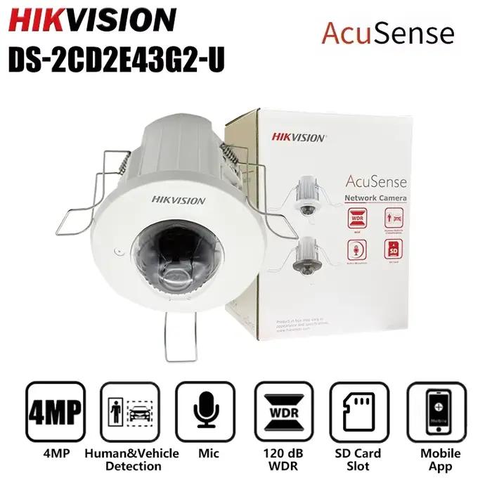 Hikvision – Mini caméra IP 4MP AcuSense à installer au plafond, avec micro intégré, détection humain