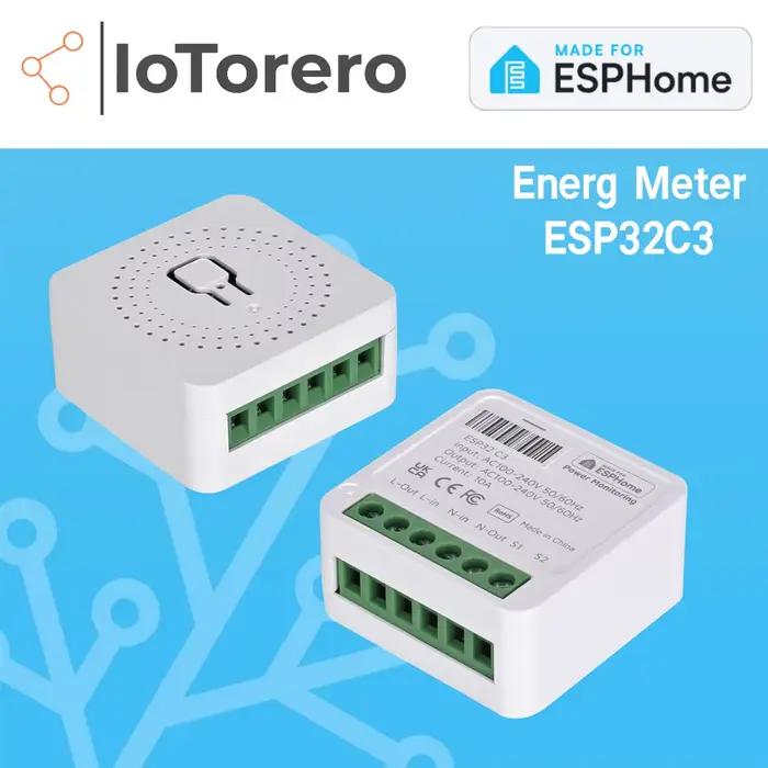 IoTorero fabriqué pour ESPHome Mini relais ESP32C3, surveillance de puissance 10A, fonctionne avec l