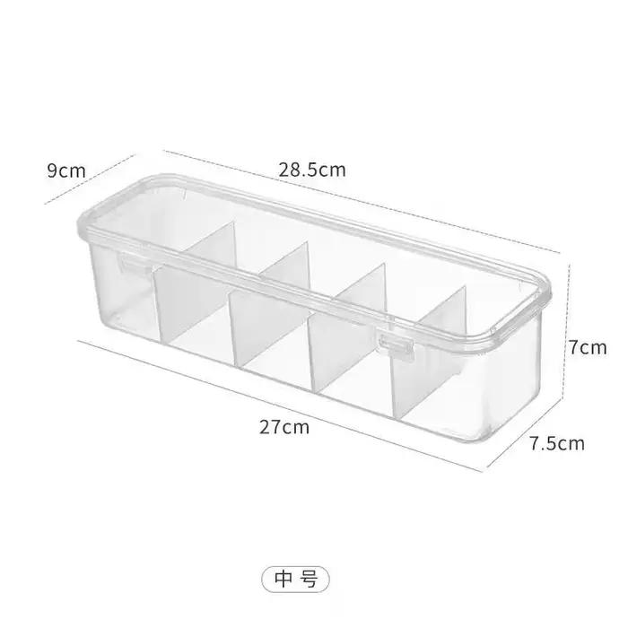 Boîte de rangement transparente pour câbles, organisateur de compartiments avec couvercle, anti-pous
