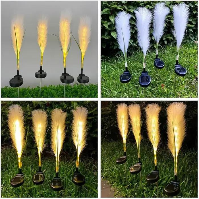 1-4 LED lampes de jardin solaires en plein air étanche Reed lumière lampe à énergie solaire cour de
