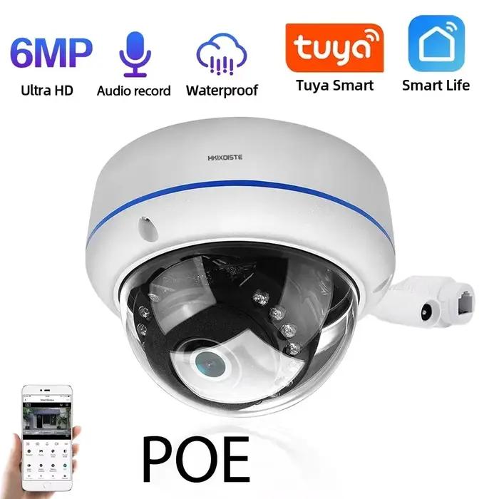 Tuya-Caméra de surveillance intérieure IP POE HD 6MP/5MP, dispositif de sécurité domestique, anti-va