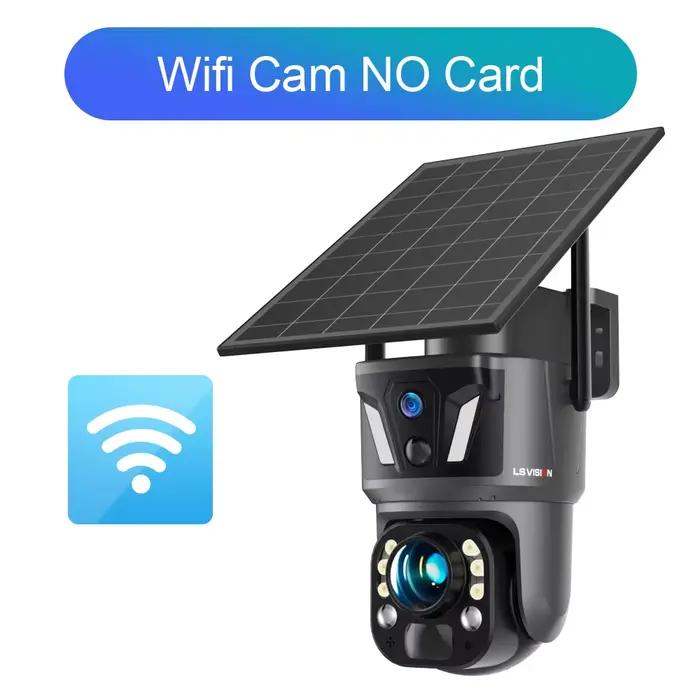 Caméra de sécurité solaire extérieure LS VISION 99X avec zoom optique, double écran, 4K, 4G/WiFi, PT