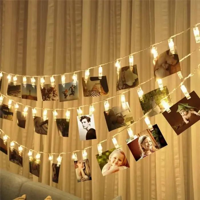 3m 20 LED Photo Clip fée chaîne lumières porte-carte guirlande lampe pour noël fête de mariage fée l
