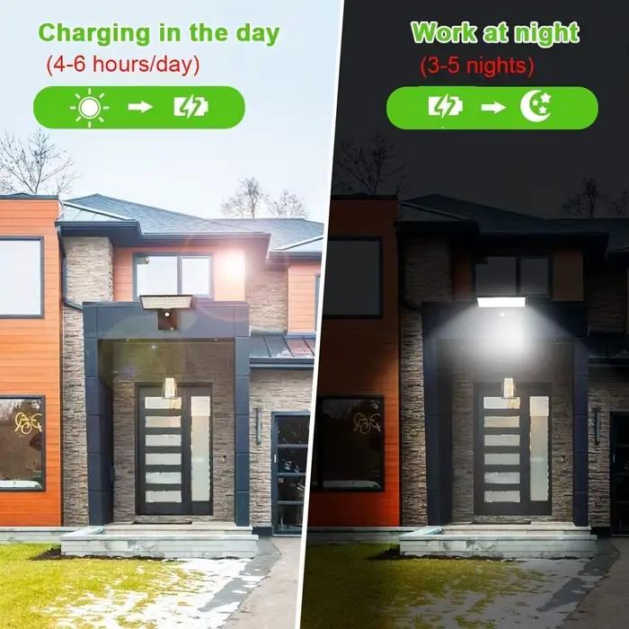 Lumières de sécurité solaires lumières d'inondation solaires extérieures étanches avec capteur de mo