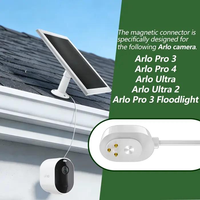 Panneau solaire 8W pour caméras Arlo, kit de chargeur magnétique compatible avec Arlo Pro 3/4/Ultra/