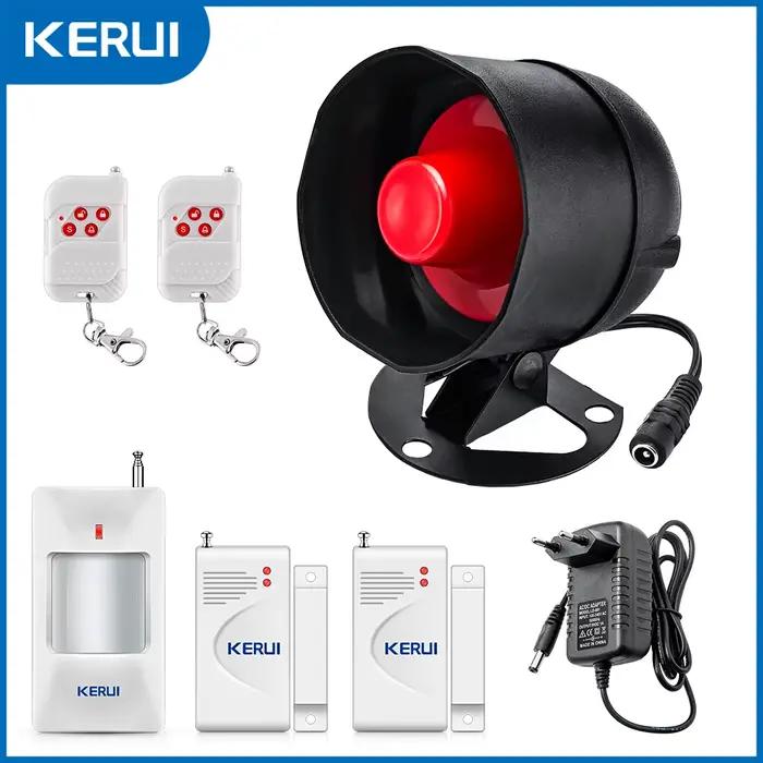 KERUI Kit de système d'alarme de sécurité 110dB fort intérieur/extérieur résistant aux intempéries s