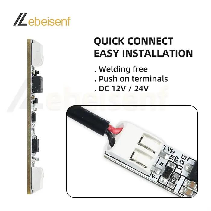 LED onde interrupteur à main variateur sans soudure DC 12V 24V 6A 1CH Module de contrôleur couleur u