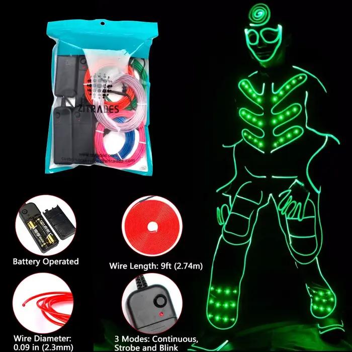 1/2/3/4/5M LED EL fil bande lumineuse batterie néon brillant chaîne lumières bricolage corde Tube Ha