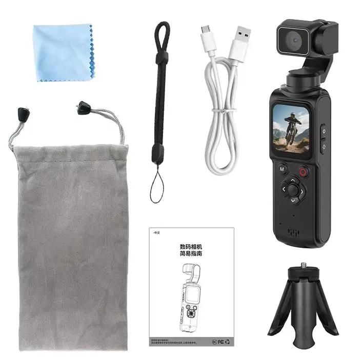 Caméra de poche 4K Vlog avec stabilisateur et fonction 330 ° Stabilisateur portable avec suivi du
