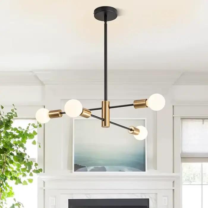 Lustre nordique moderne Sputnik noir lampe à LED 4/6/8 lumière éclairage domestique luminaires d'int
