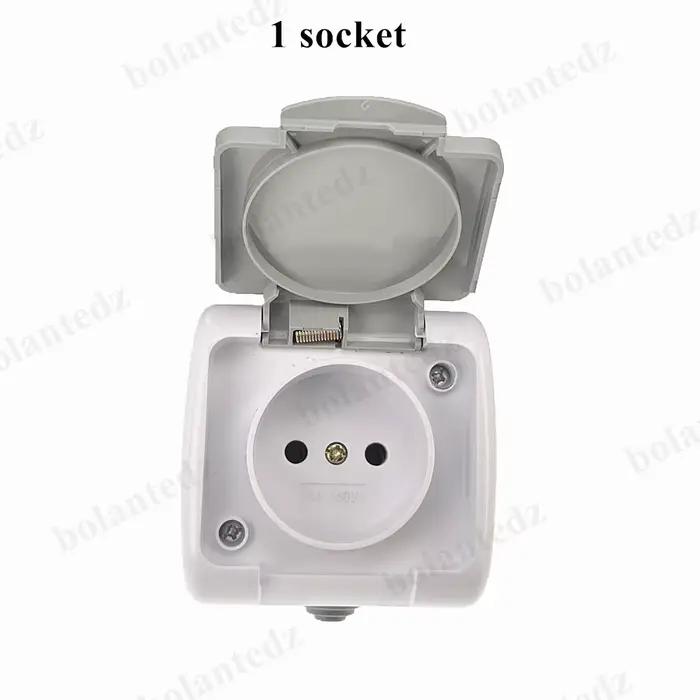 Allemagne prise européenne 2P + E IP54 Surface Type 2 Gang Schuko prise étanche avec mise à la terre