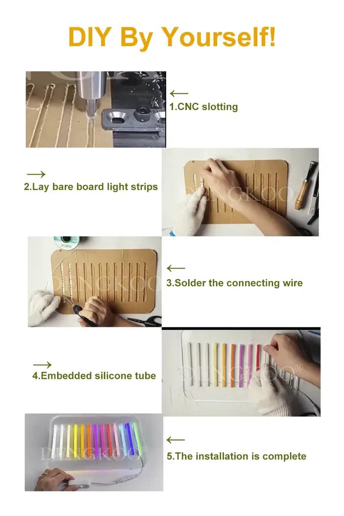 0.5-10m 6mm 8mm Silicone néon bande Tube pliable séparé nouvellement Flexible pour bricolage LED ens
