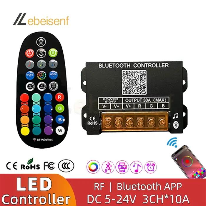 Contrôleur de variateur intelligent Bluetooth RGB DC 5V 12V 24V 30A et télécommande RF sans fil à 29