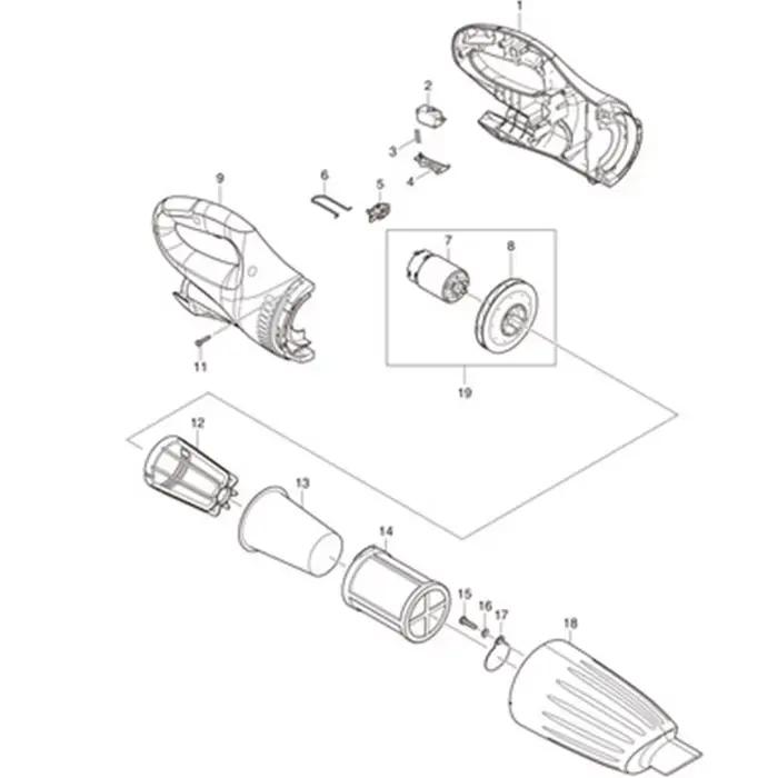 Partie 443060 -3 Filtre 451208 -3 Pré-filtre pour aspirateurs sans fil Makita CL100/106/180 DCL180 C