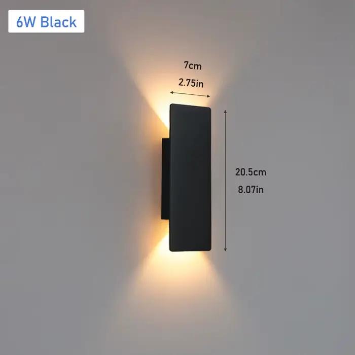 Applique murale LED extérieure IP65 étanche en aluminium haut vers le bas lumière 18W 110V/220V noir