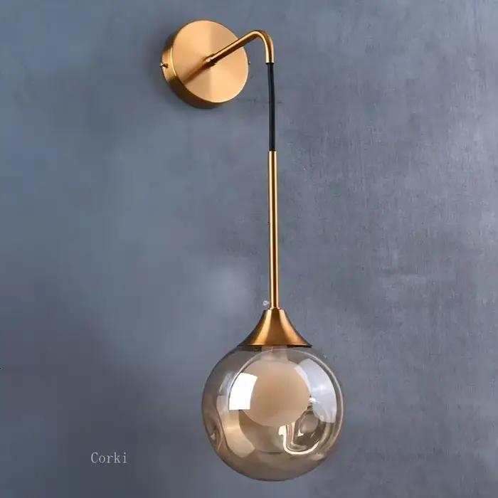 Lampe de mur LED moderne boule de verre applique dorée luminaires intérieur nordique salon cuisine c
