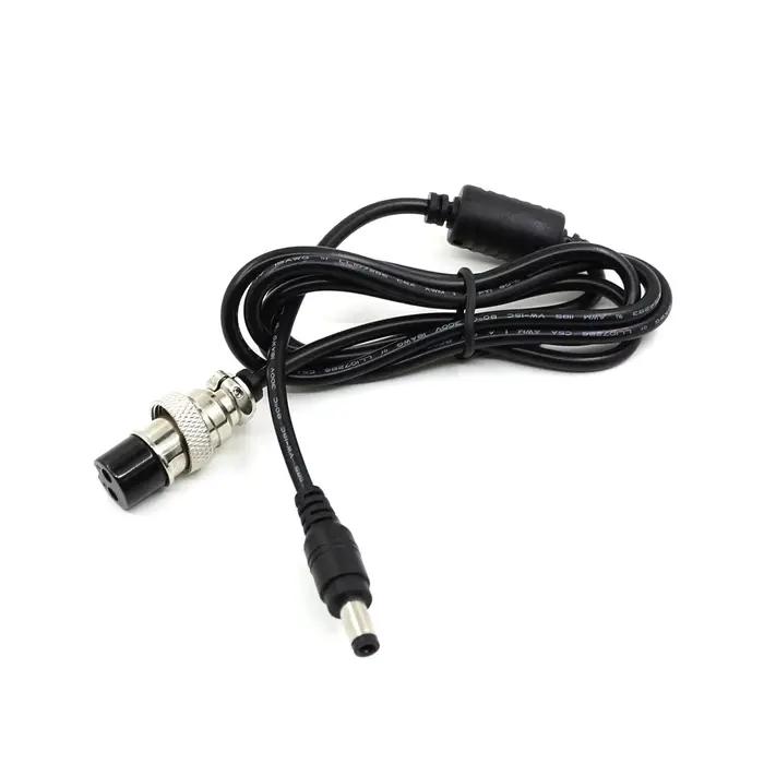 Câble d'alimentation cc noir GX16 de 1.2M, 2 broches à 5.5x2.5mm et 5.5x2.1mm, pour bloc d'alimentat