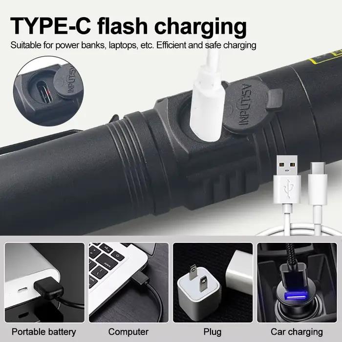 Mini lampe de poche UV 365nm 395NM lumière noire ultraviolette USB Rechargeable violet Linternas tap