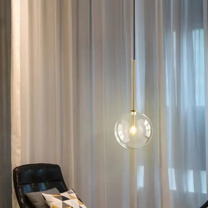Boule de verre à bulles pendentif éclairage pour chambre chevet cuisine salle à manger salle de bain