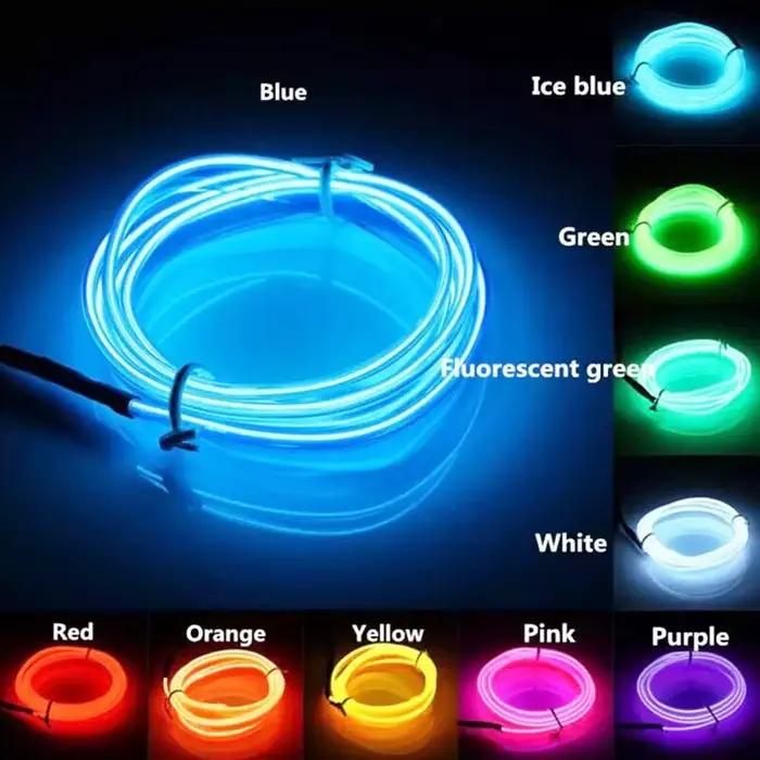 1/2/3/4/5M LED EL fil bande lumineuse batterie néon brillant chaîne lumières bricolage corde Tube Ha