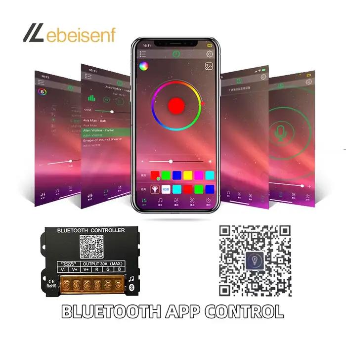 Contrôleur de variateur intelligent Bluetooth RGB DC 5V 12V 24V 30A et télécommande RF sans fil à 29