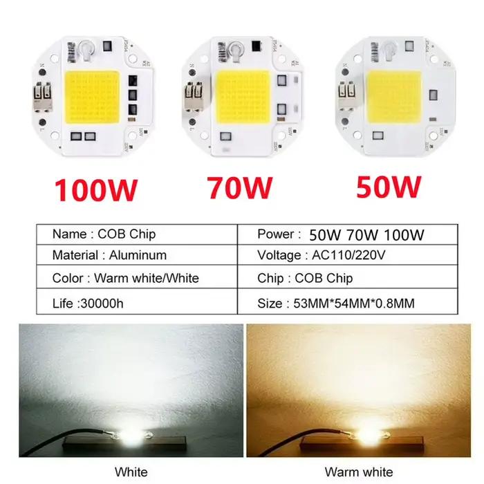 Puce LED COB 50W 70W 100W sans soudure pour projecteur projecteur 220V 110V perles de lumière LED in