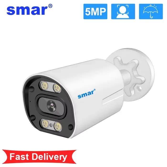Caméra IP/POE 5MP avec audio, caméra de sécurité intérieure/extérieure, étanche, vision nocturne, su