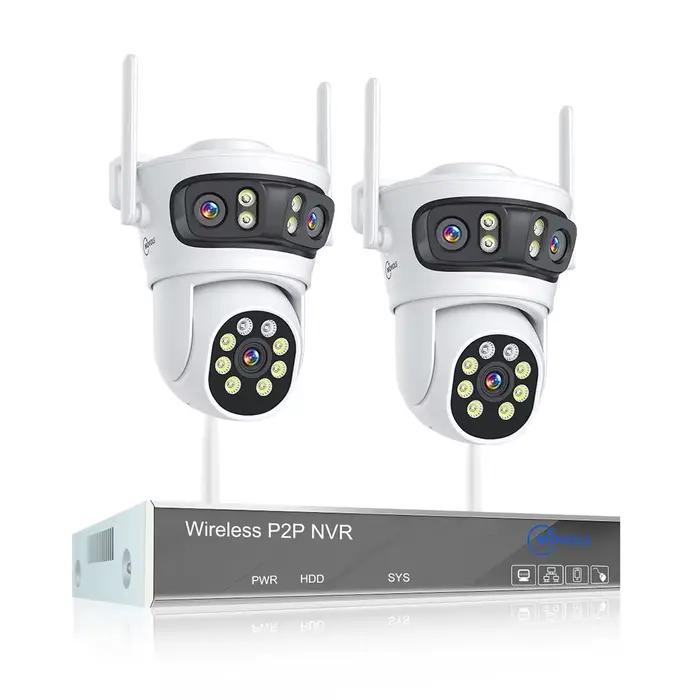 Système de vidéosurveillance sans fil Movols 6MP à trois objectifs PTZ H.265, caméra de sécurité IP